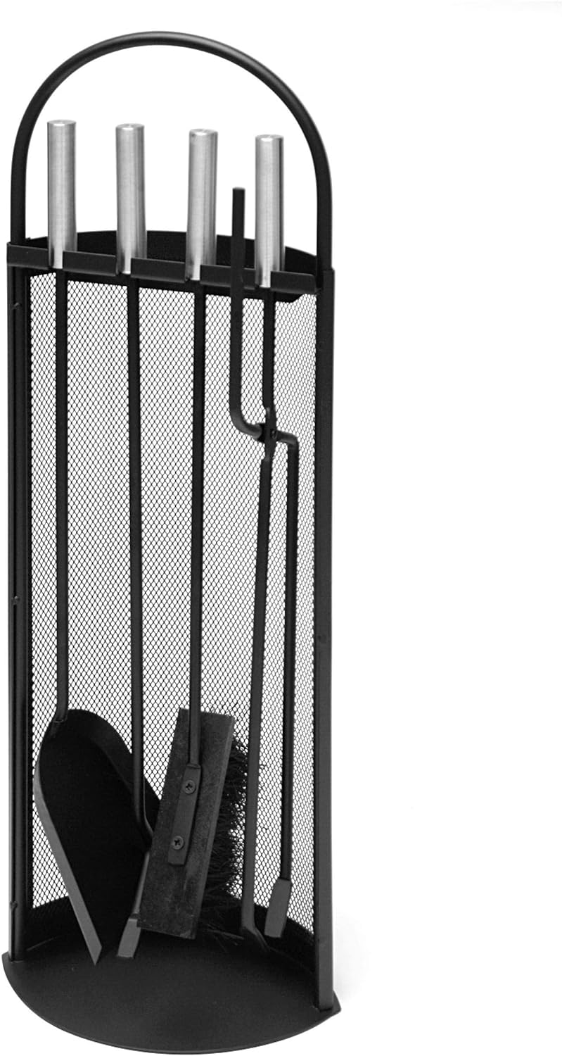 5 Li Lüx Ithal Tel Standlı Şömine-Soba Maşa Takımı Aksesuar Set 047