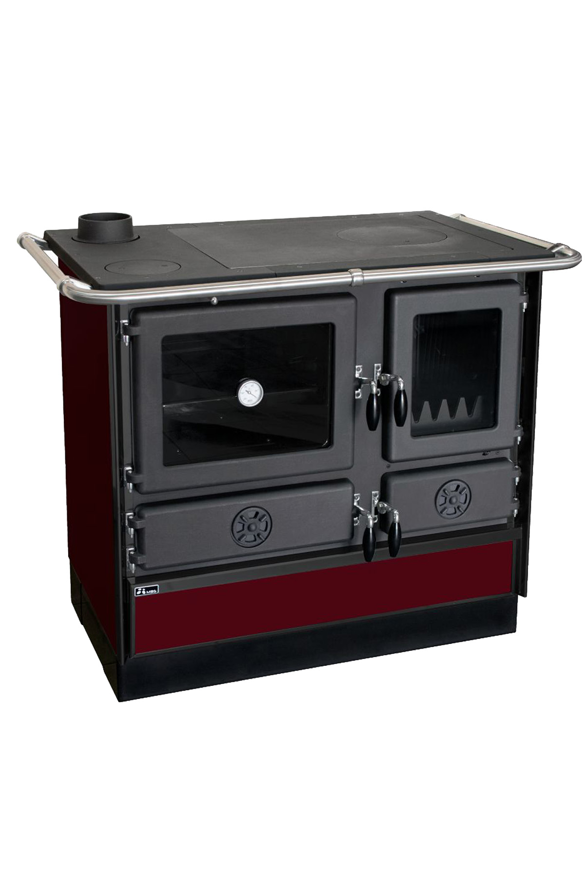 Magnum İthal Kuzine Soba 4D Bordo 9.5 KW Right- Sağ