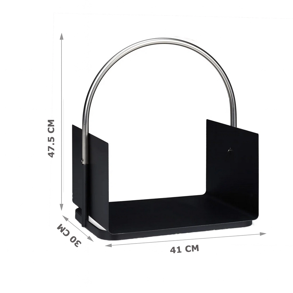  Metal Saplı Gümüş Premium Odunluk Standı-Firewood Rack Basket