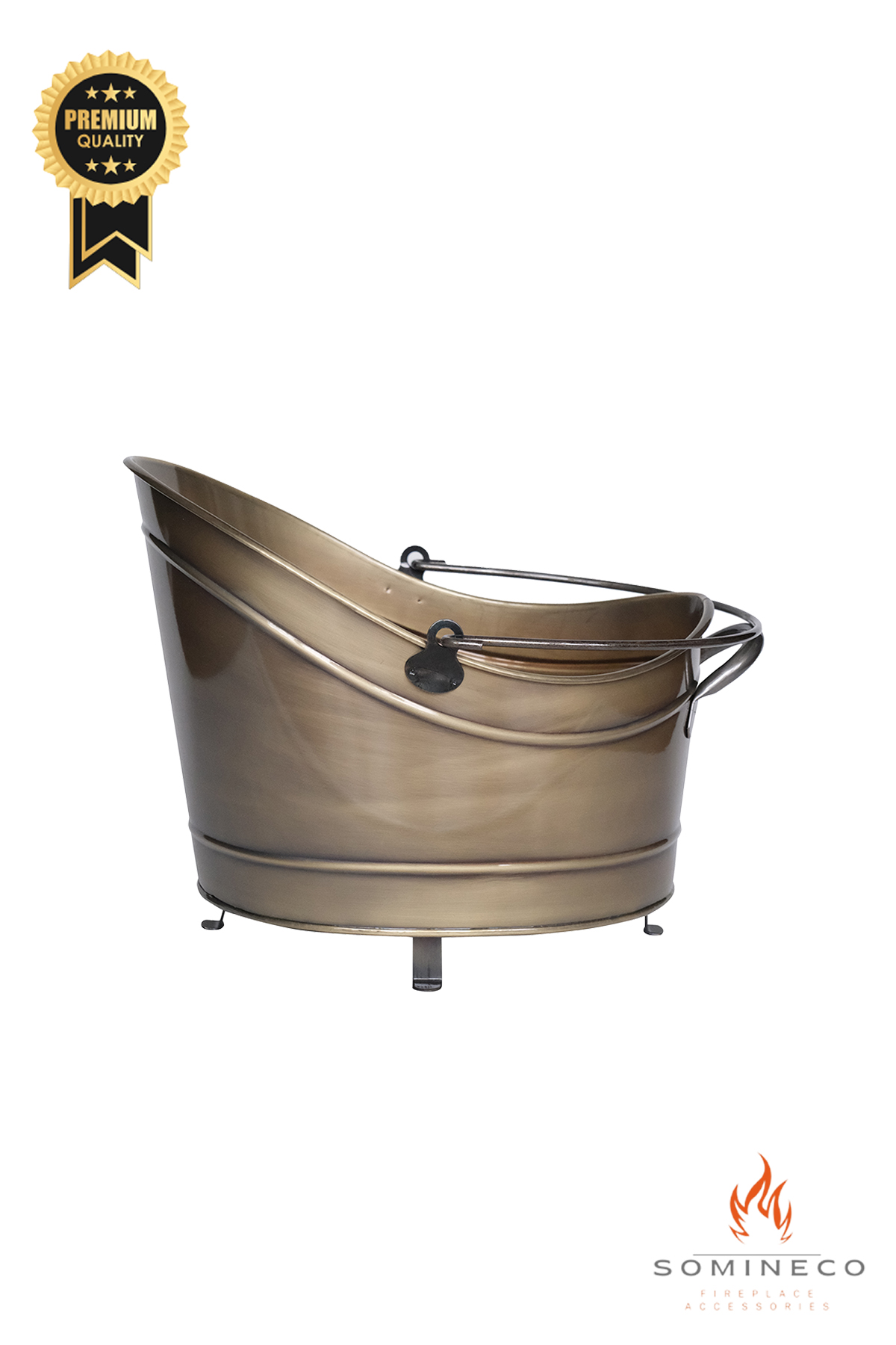 Metal Gold Gondol Tasarım Şömine-Soba Odun Depolama Saklama Kovası 45x36