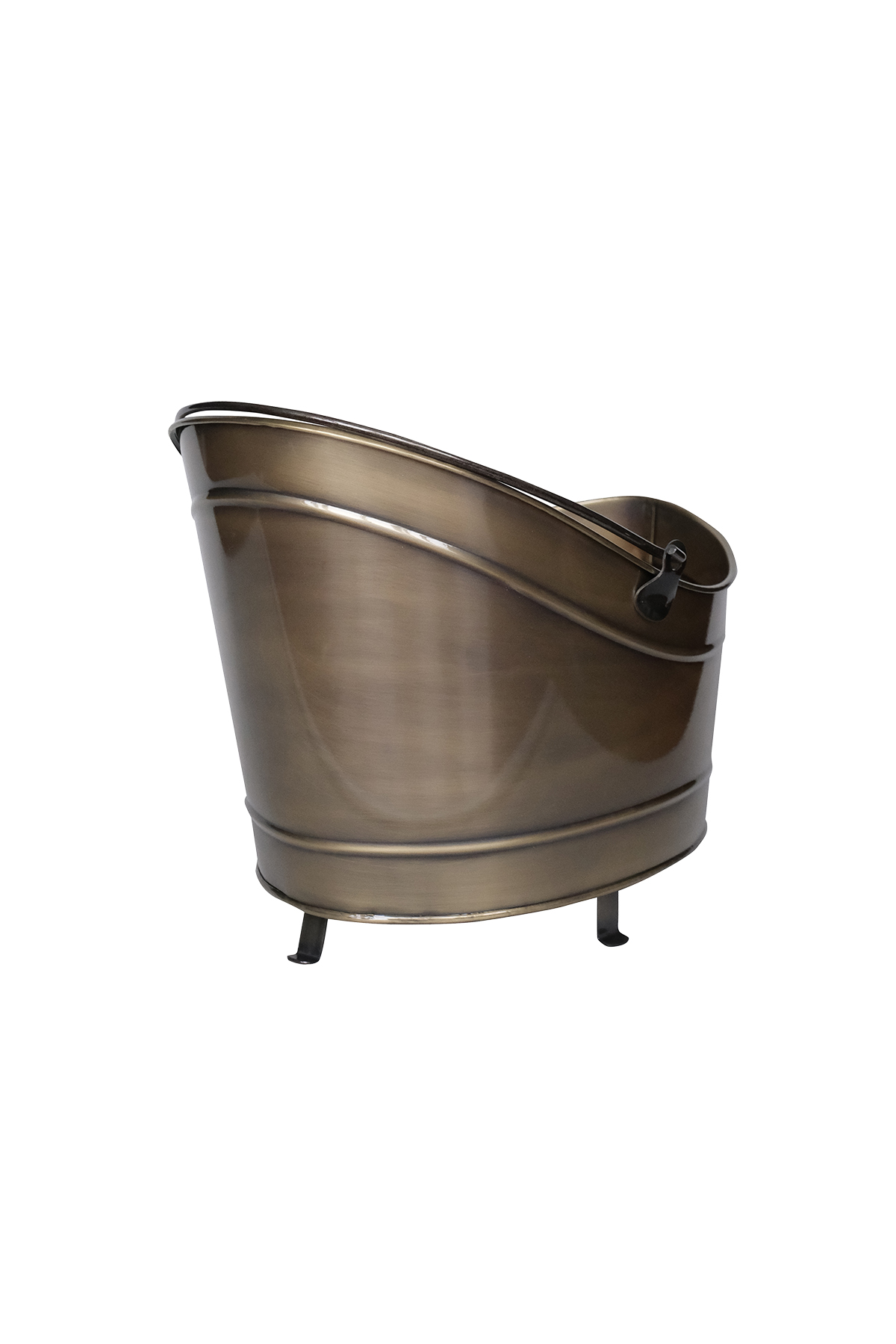 Metal Gold Gondol Tasarım Şömine-Soba Odun Depolama Saklama Kovası 45x36