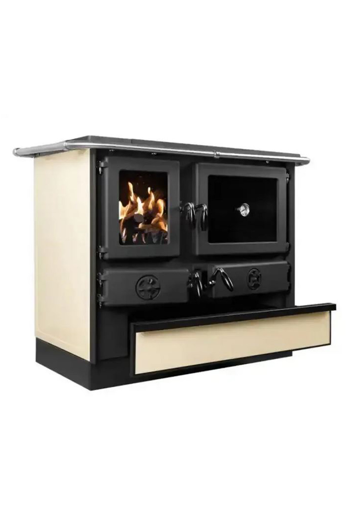 Magnum İthal Kuzine Soba 4D Krem 9.5 KW Left-Sol